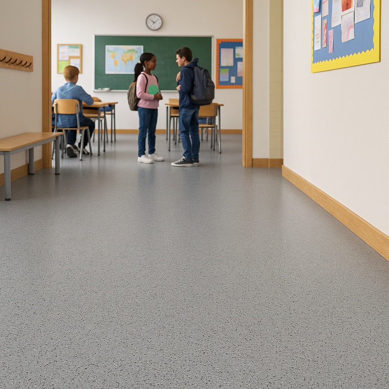Polysafe Safety Flooring Nordic Grey – Slip-Resistant Vinyl
