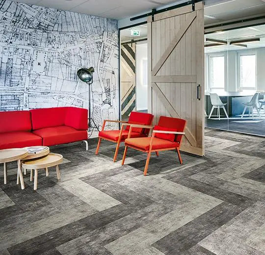 Forbo Flotex Concrete Cloud Flocked Floor Covering Carpet Planks