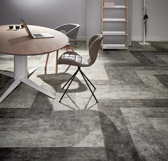 Forbo Flotex Concrete Storm Flocked Floor Covering Carpet Planks