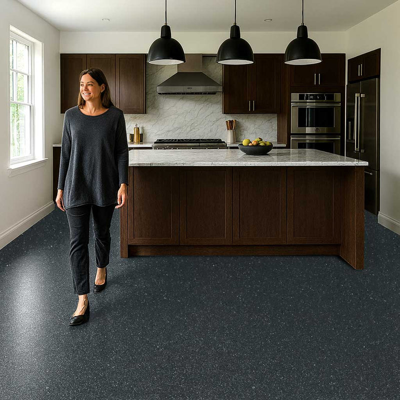 Zyrphan TraxxGuard Nearly Black Safety Flooring – Vinyl, Slip-Resistant