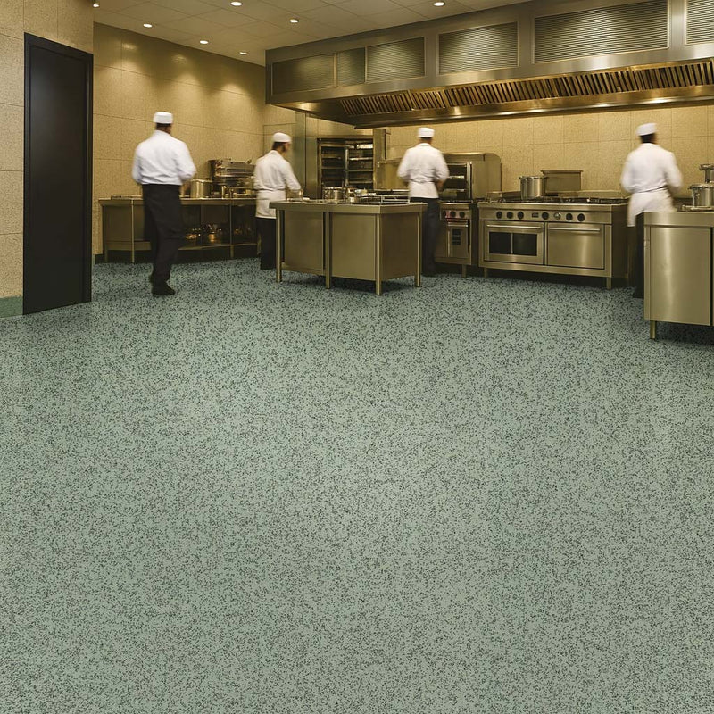Slip-Resistant Vinyl Flooring with PUR Finish – Green Quartz