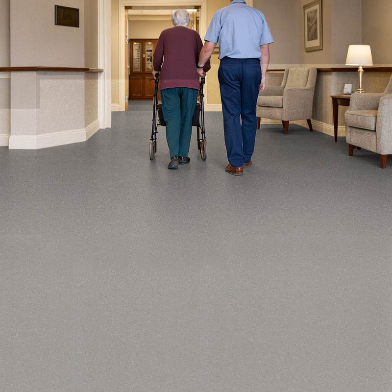 Vinyl Safety Flooring – Durable PUR Finish, Monsoon Grey