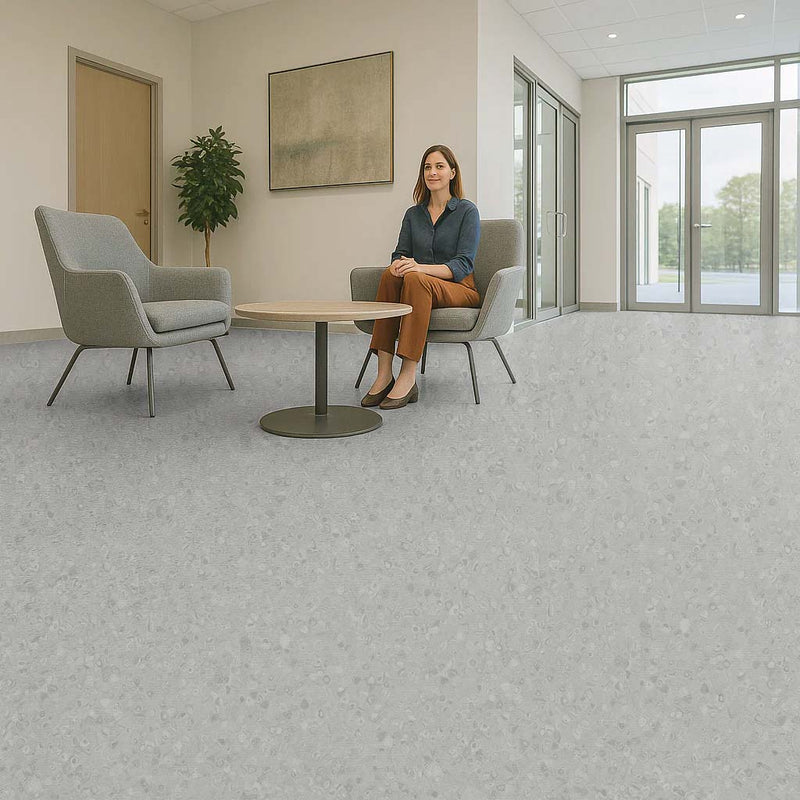 FloresistPro Vinyl Flooring Roll - Mid Neutral Grey, 2mm, Eco-Friendly