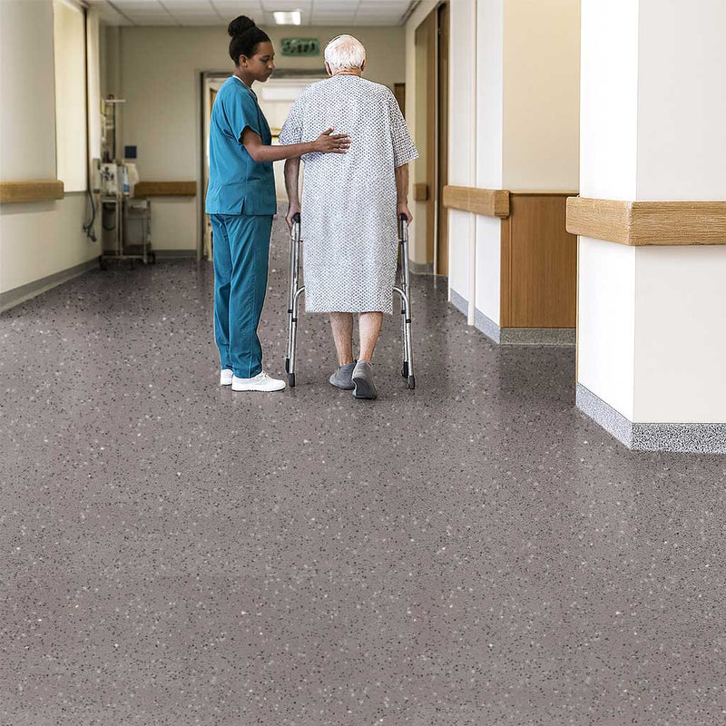 Zyrphan TraxxGuard Earth Brown Safety Flooring – Durable Slip-Resistant Vinyl