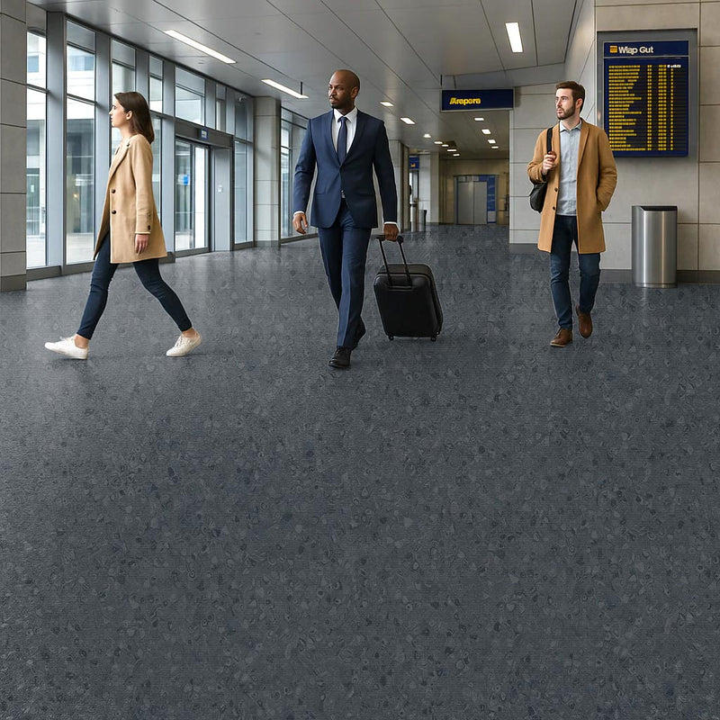 FloresistPro Vinyl Flooring Roll – Steel, 2mm, Low-Glare & Eco