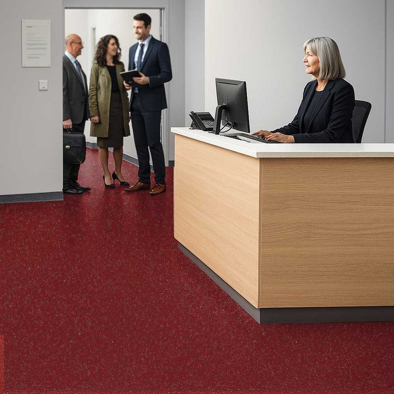Zyrphan TraxxGuard Blood Red Safety Flooring – Durable, Slip-Resistant Vinyl