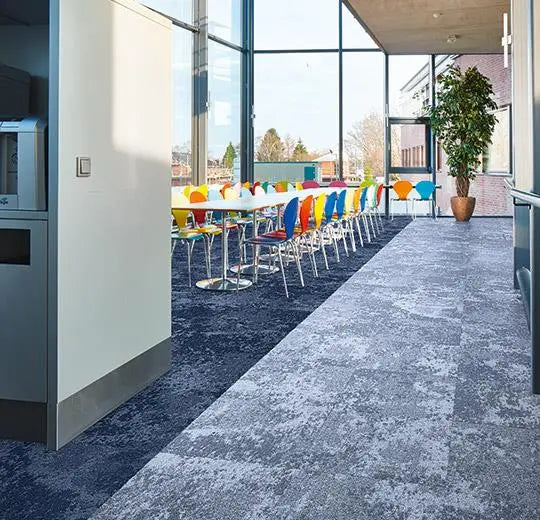 Forbo Tessera Cloudscape cumulus blue Tufted Multi Height Loop Pile Carpet Tile