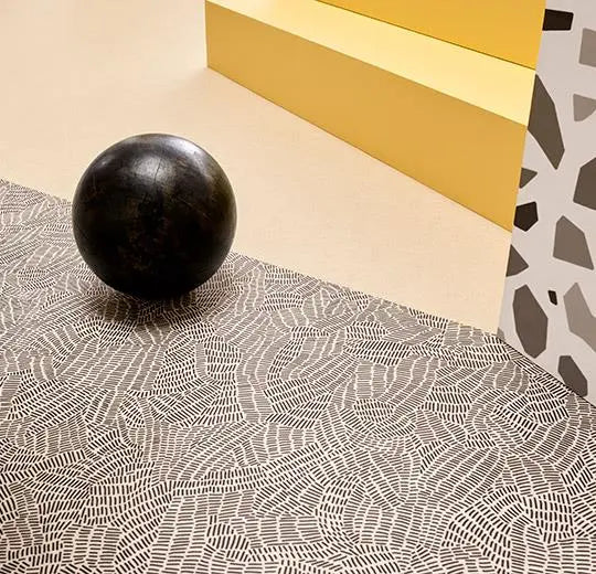 Forbo Modulup Compact Black & White Doodle Loose Lay Floor Covering Roll