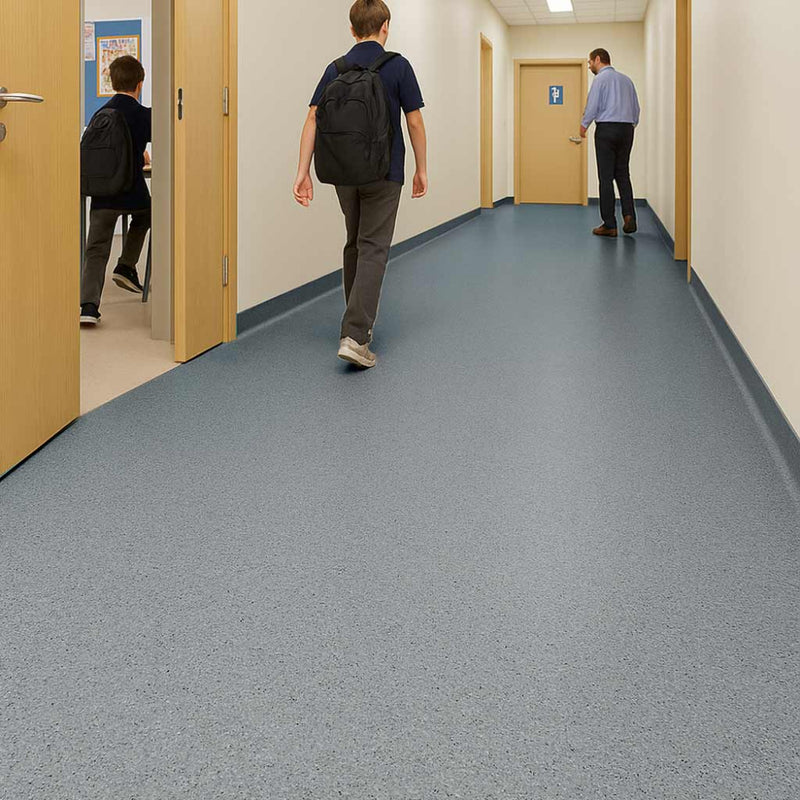 Omnaflor Classic PUR Flooring Roll – Nordic Grey, Slip-Resistant PUR Finish