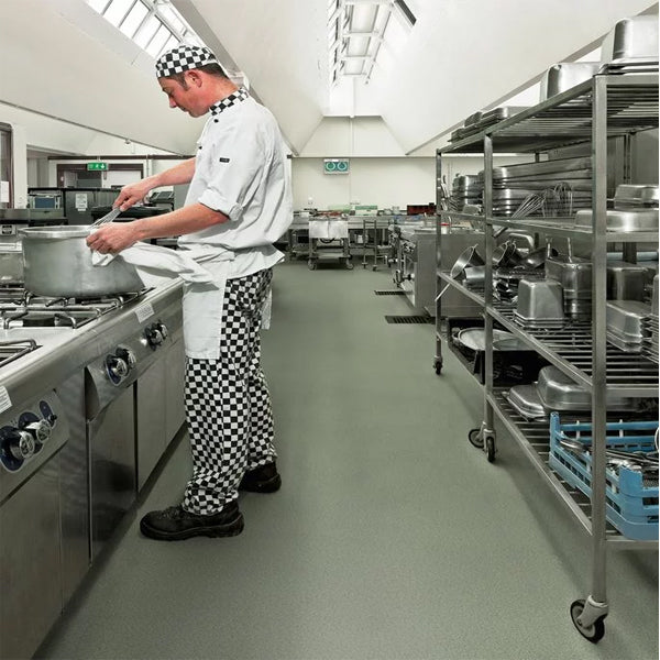 Polysafe Apex Green Quartz Slip-Resistant Safety Flooring Roll For Food Processing Areas