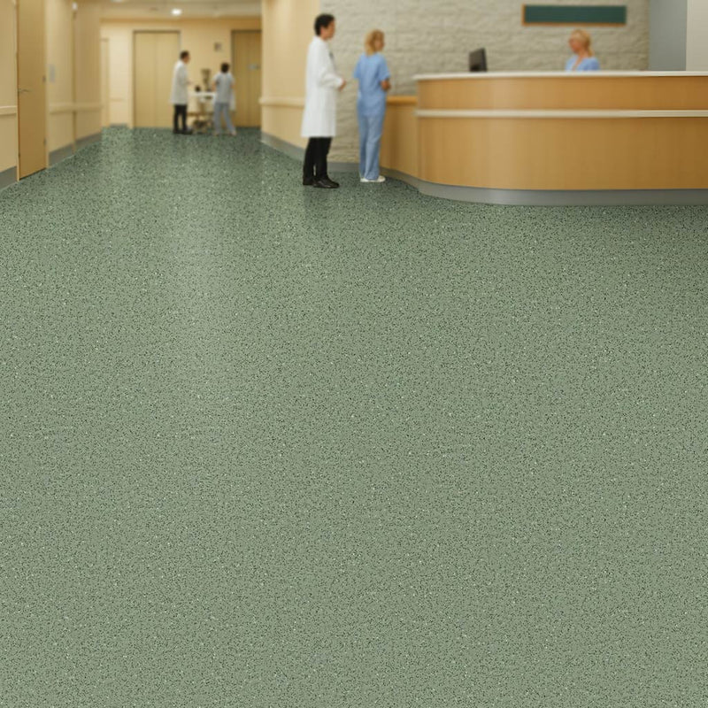 Omnaflor Classic PUR Alpine Green Safety Flooring Roll– Slip Resistant, PUR Finish