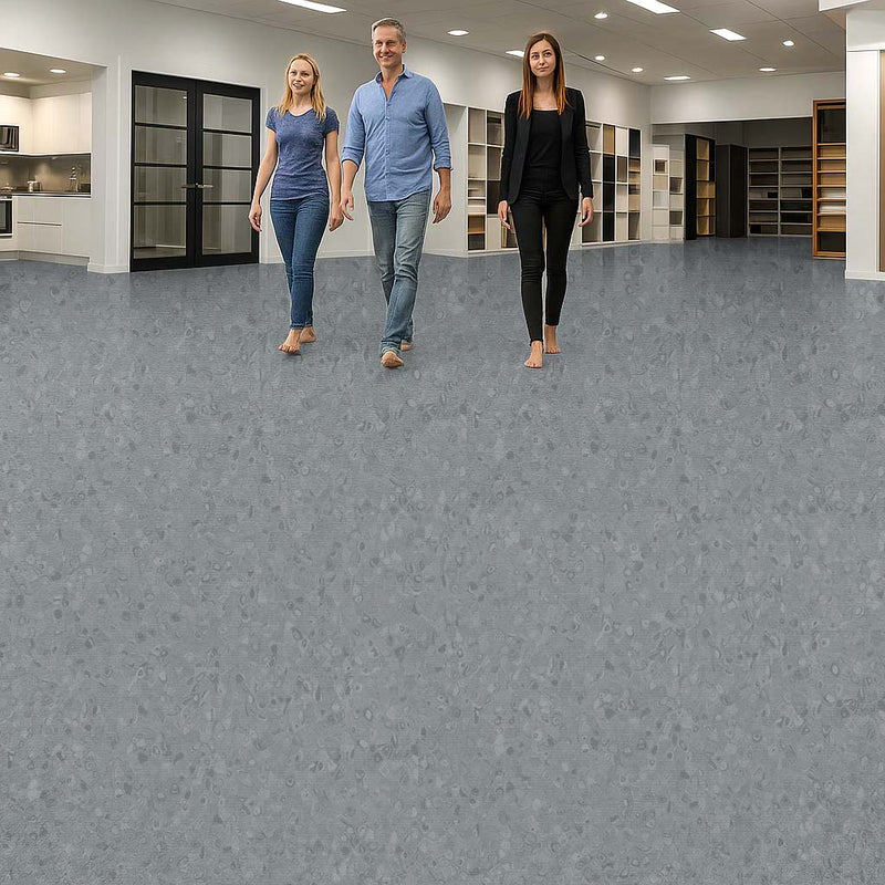 FloresistPro Vinyl Flooring Roll - Dark Neutral Grey, 2mm, Eco-Friendly