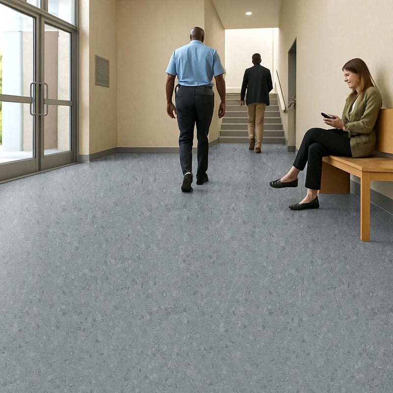 FloresistPro Vinyl Flooring Roll - Dark Neutral Grey, 2mm, Eco-Friendly