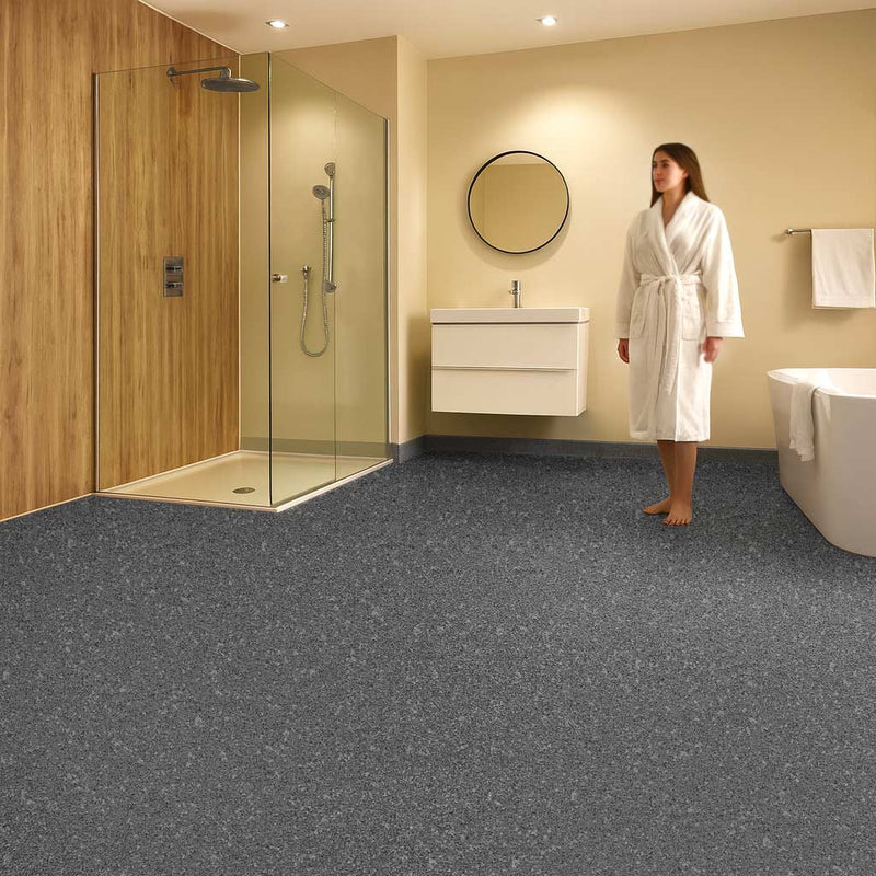 Omnaflor Griptium Vinyl Flooring – Aurora Grey, Durable & Stylish, Adhered Fit