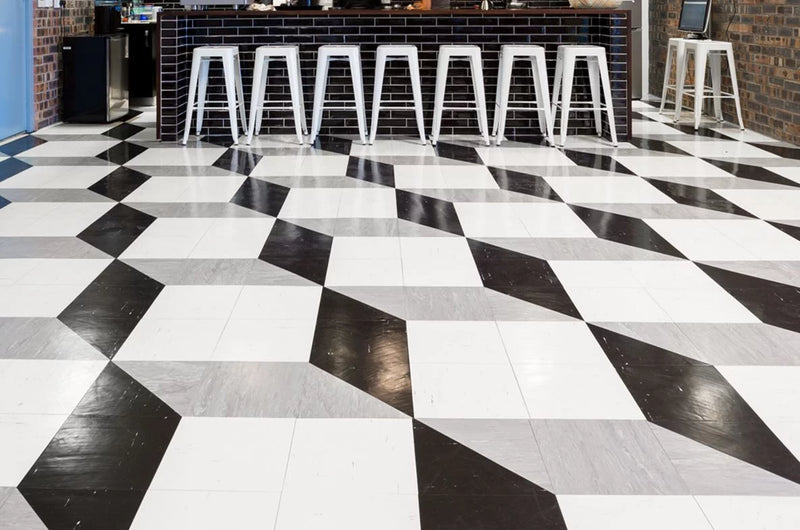 Standard XL Polar Grey Marbleised Homogeneous Highly Abrasion Resistant Safety Flooring Tile