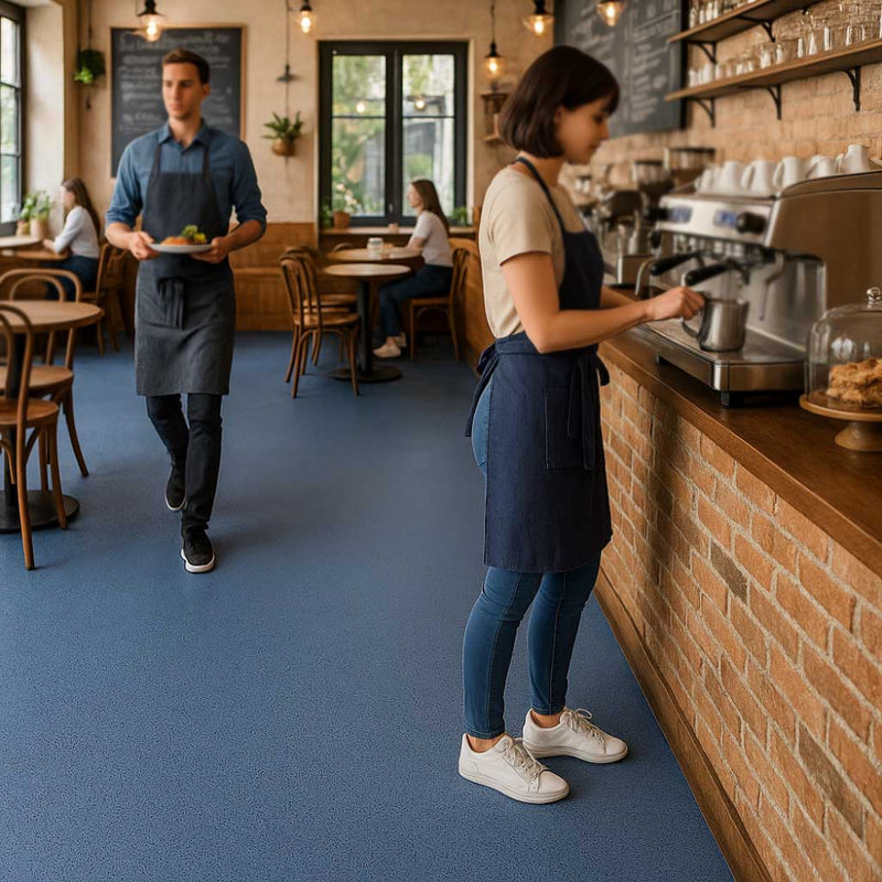 Omnaflor Classic PUR Flooring Roll – Storm Blue, Slip-Resistant PUR Finish