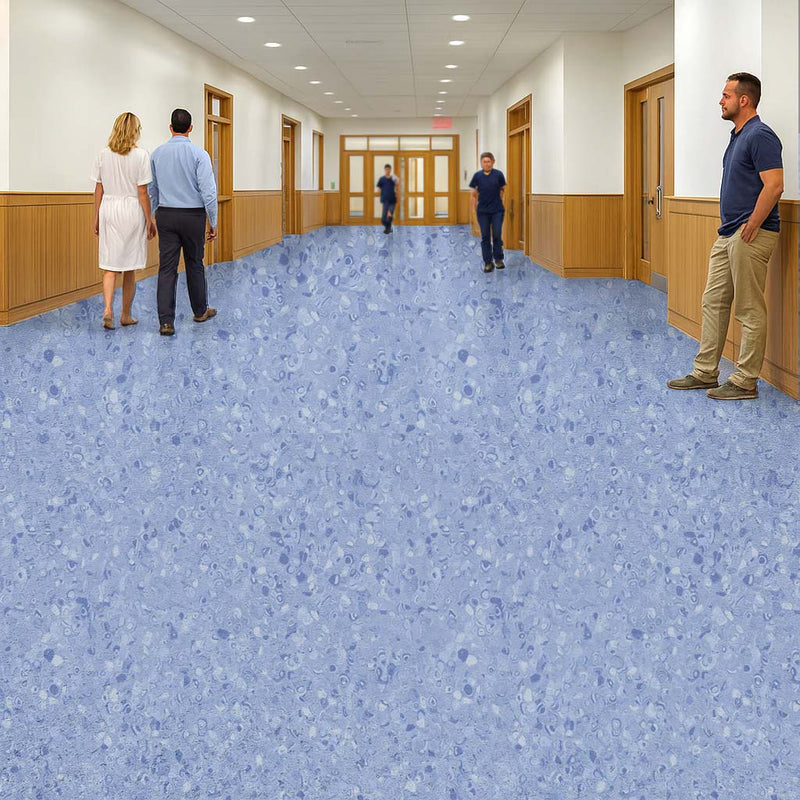 FloresistPro Vinyl Flooring Roll - Contrast China Blue, 2mm, Eco-Friendly