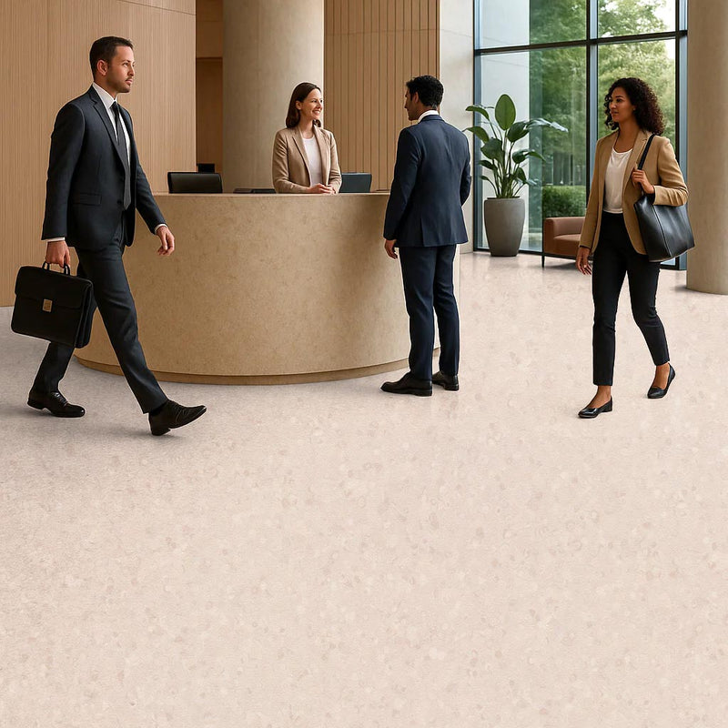 FloresistPro Vinyl Flooring Roll - Light Peach, 2mm, Eco-Friendly