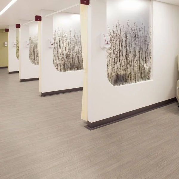 Silentflor PUR Bronzed Pine Abrasion Resistant Safety Flooring Roll For Commercial Interiors