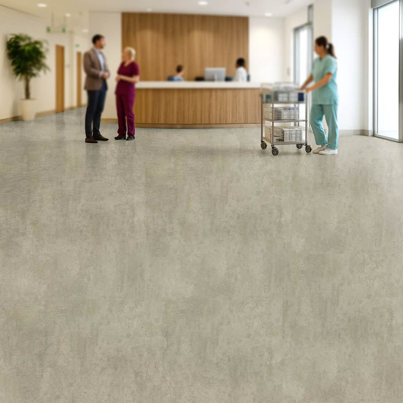 Omnaflor Vinyl Flooring – Light Concrete Look, PUR Finish