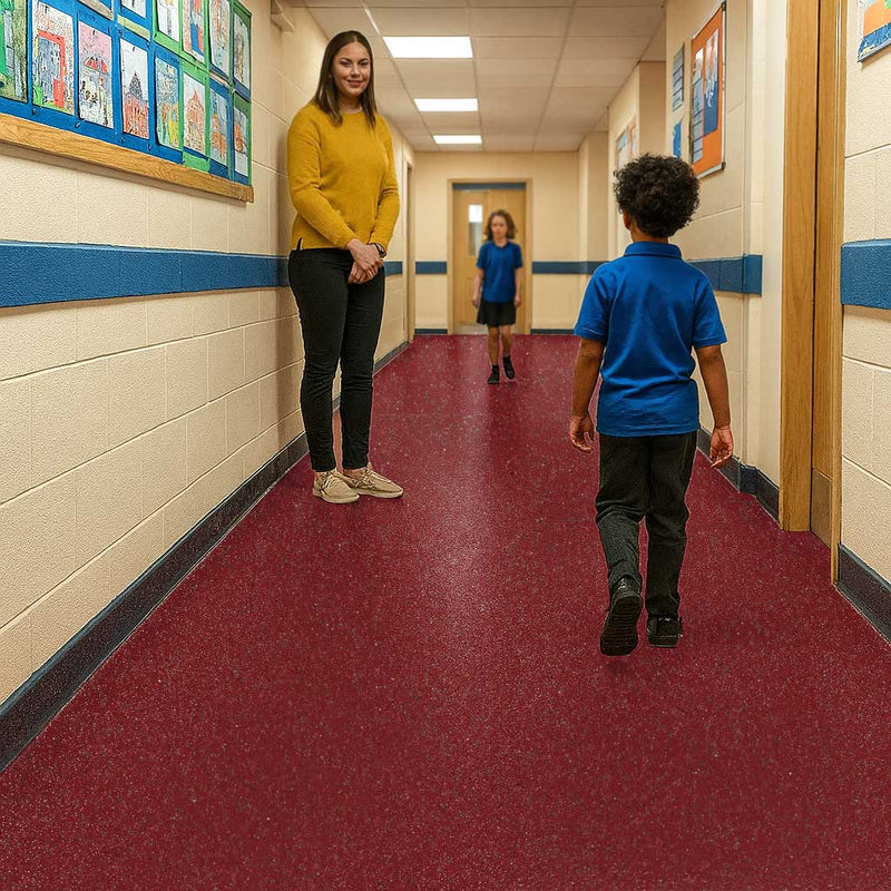 Zyrphan TraxxGuard Blood Red Safety Flooring – Durable, Slip-Resistant Vinyl