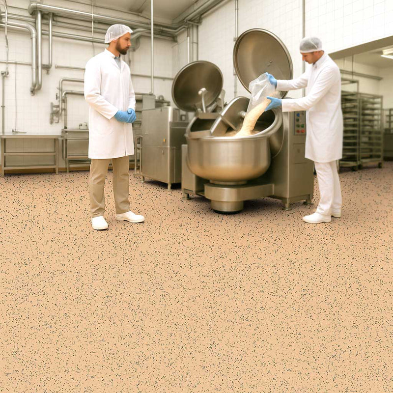 Zyrphan TraxxGuard Spring Beige Safety Vinyl Flooring – 2mm, Slip-Resistant Roll