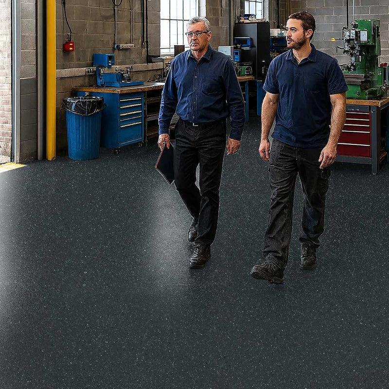Zyrphan TraxxGuard Nearly Black Safety Flooring – Vinyl, Slip-Resistant
