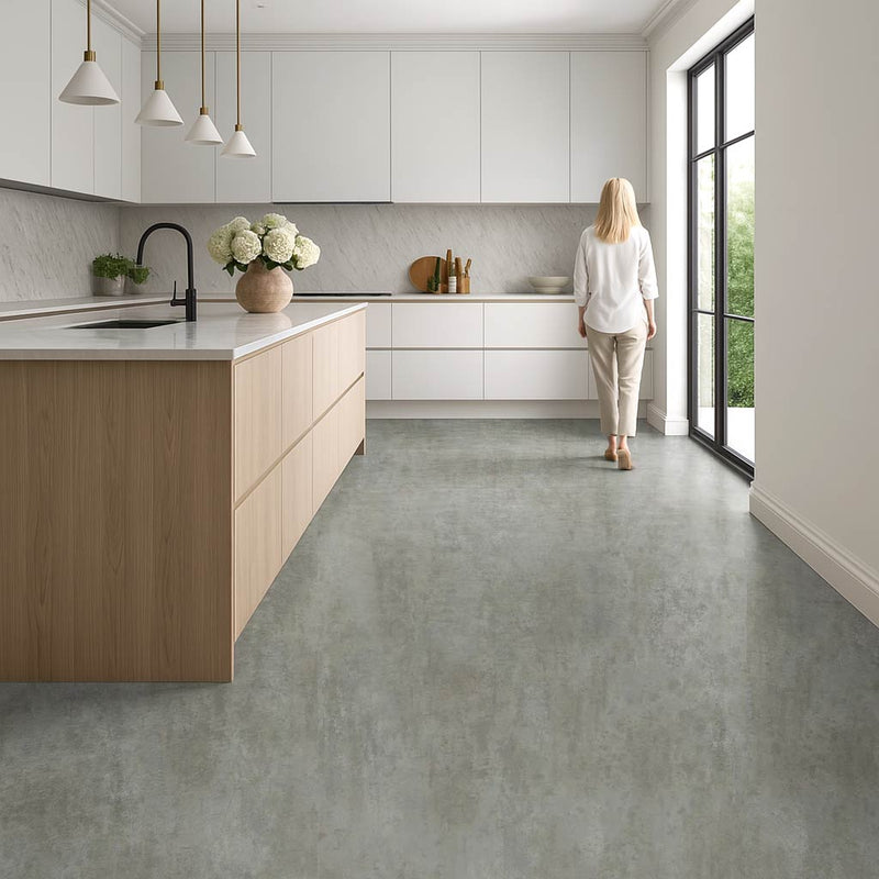 Omnalfor Vinyl Flooring – Dark Concrete, Safety Adhered
