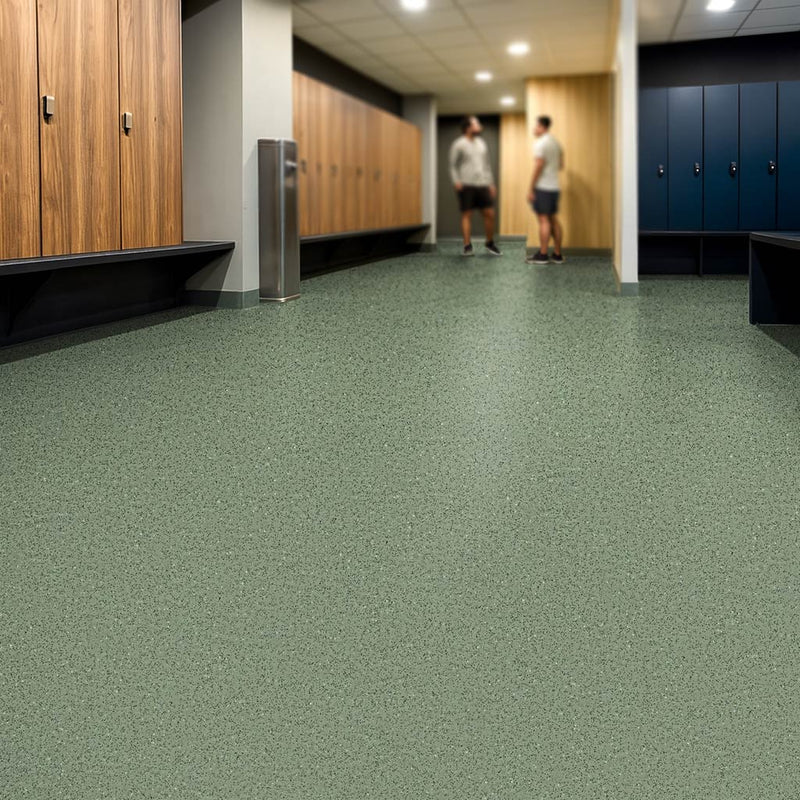 Omnaflor Classic PUR Alpine Green Safety Flooring Roll– Slip Resistant, PUR Finish