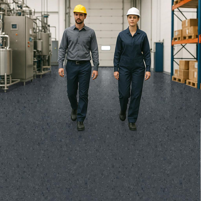 FloresistPro Vinyl Flooring Roll – Steel, 2mm, Low-Glare & Eco