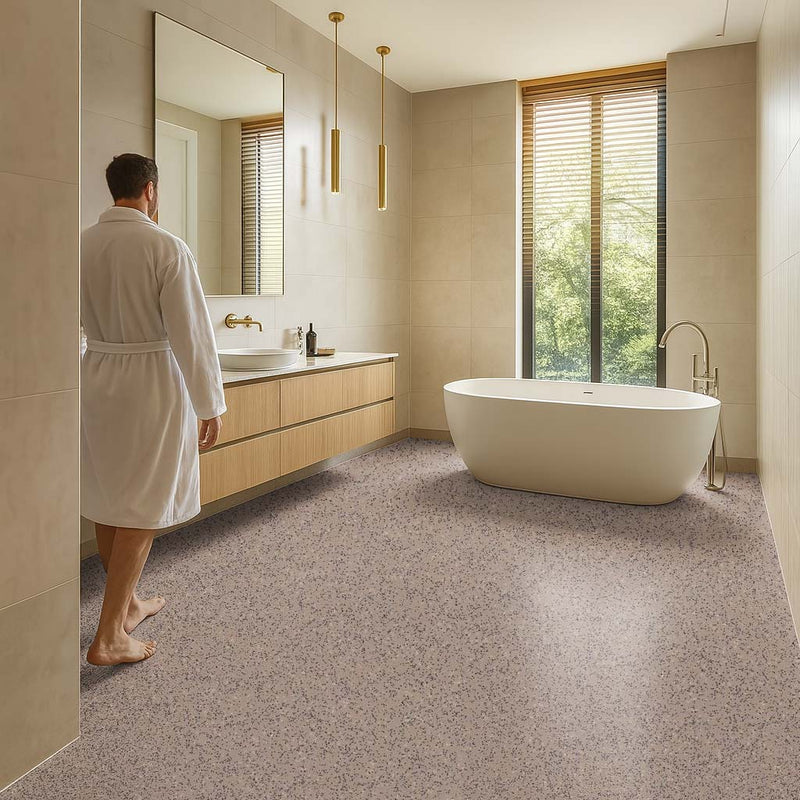Vinyl Safety Flooring – Slip Resistant, PUR Finish, Siltstone