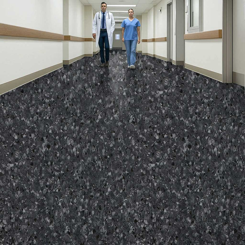 FloresistPro Vinyl Flooring Roll – Contrast Black, 2mm, Eco-Durable