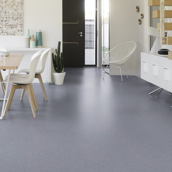 Gerflor Mipolam Affinity Silver Grey Homogeneous Vinyl Floor Covering Roll For High Traffic Areas