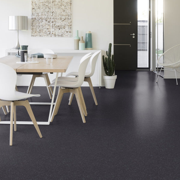 Gerflor Mipolam Affinity Black Stone Homogeneous Vinyl Floor Covering Roll For High Traffic Areas