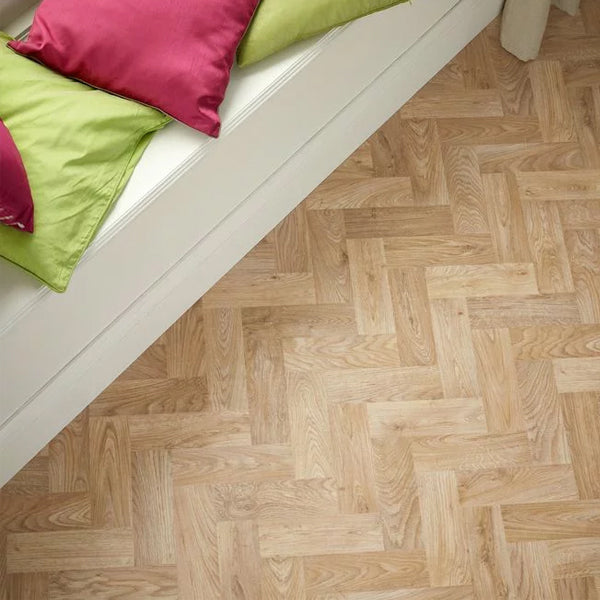 Designatex PUR Laurel Oak Parquet Slip Resistance Loose Lay Luxury Vinyl Sheet