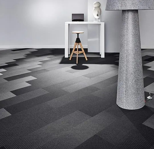 Forbo Flotex Box-Cross Blueberry Slip Resistant Flocked Flooring Carpet Planks