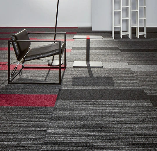 Forbo Tessera Layout & Outline Maraschino Tufted Low Loop Pile Carpet Plank