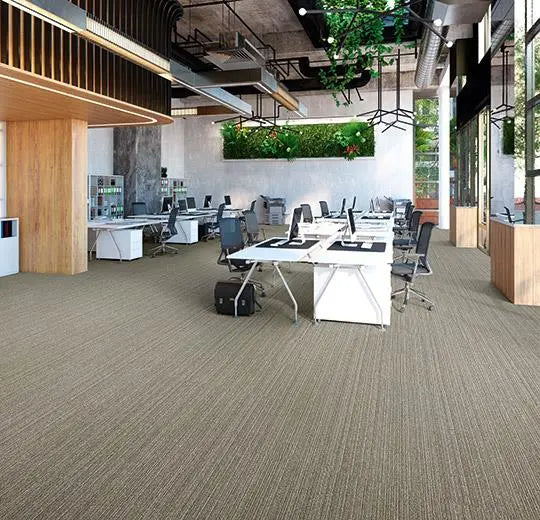 Forbo Tessera Struktur 2 Linear Kaffe+Korn Subtly Textured Tonal Stripes Carpet Tiles