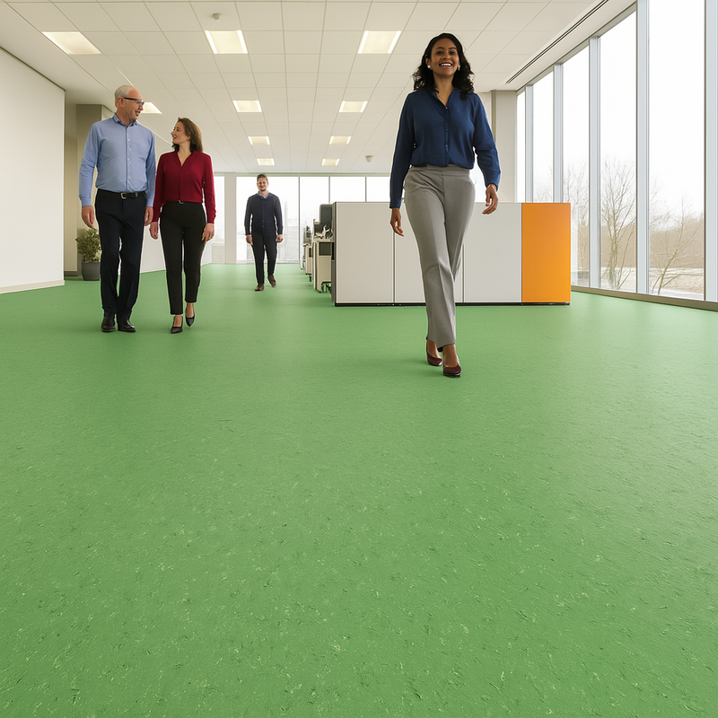 FloresistPro Marmoleum Solid Anti-Static Flooring – Nettle Green, 2.5mm Roll