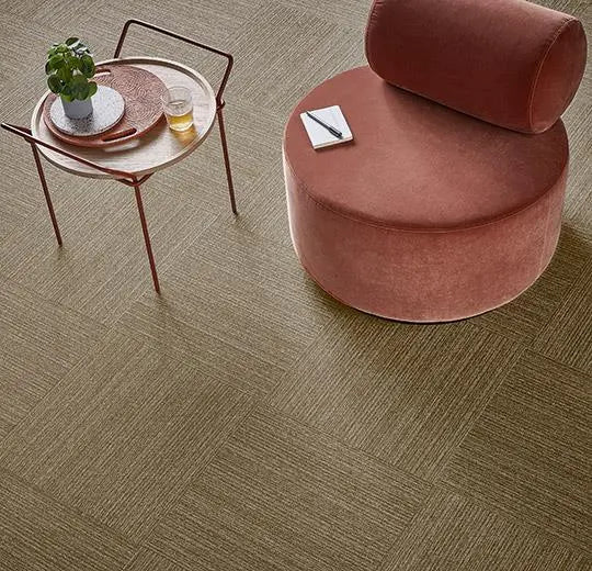 Forbo Tessera Struktur 2 Linear Kaffe+Korn Subtly Textured Tonal Stripes Carpet Tiles