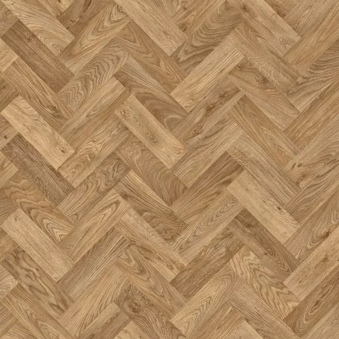 Polysafe Wood Fx Heterogeneous Acoustix PUR Eton Oak Parquet Sustainable Slip Resistant Safety Flooring Roll