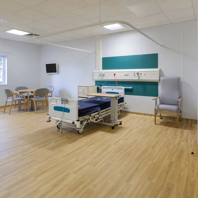 Polysafe Wood Fx PUR American Oak Sustainable Slip Resistant Safety Flooring Roll For Healthcare & Leisure Sectors