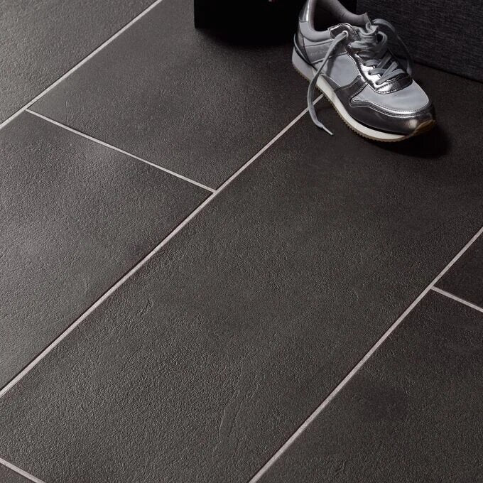 Expona Design Pur Charcoal Slate Luxury Vinyl Tile For Heavy Commercial & Residential Areas