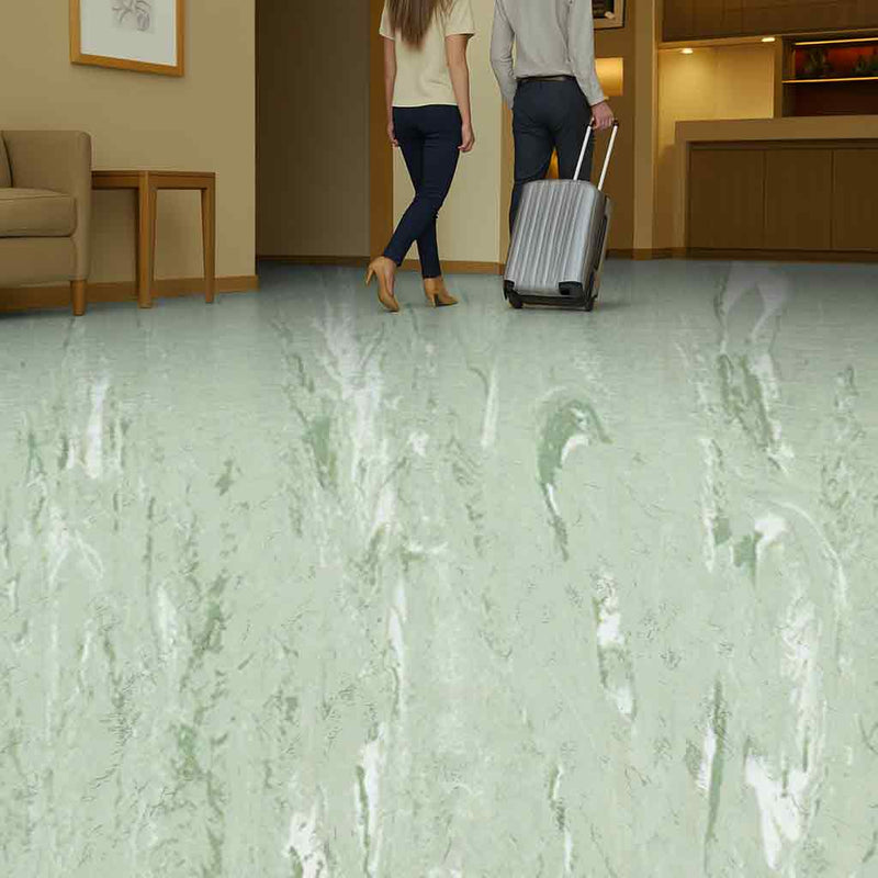 Duraflorix Fluxaine Safety Vinyl Flooring Roll – Green, Stain-Resistant