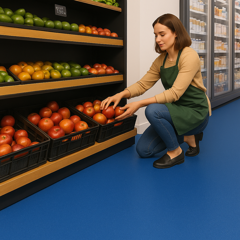 Duraflorix Safety Vinyl Sheet Flooring – Royal Blue, Slip-Resistant