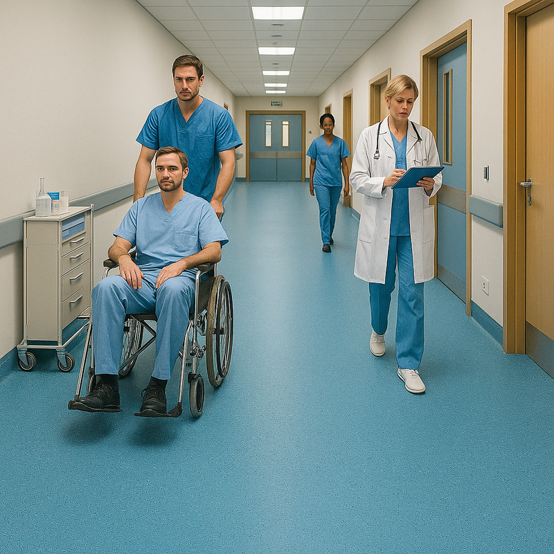 Duraflorix Safety Vinyl Sheet Flooring – Sky Blue, Slip-Resistant