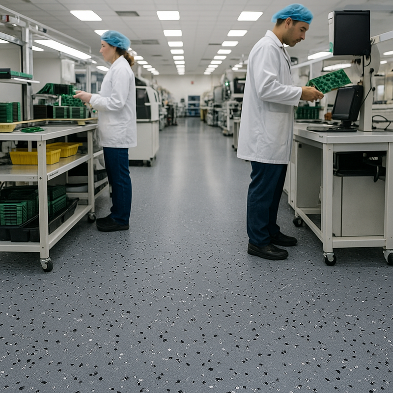 FloresistPro EC Conductive Vinyl Flooring– Dark Grey, 2mm, ESD Control,Homogeneous