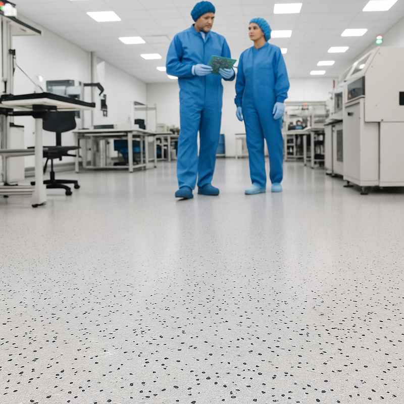 FloresistPro EC Conductive Vinyl Flooring Sheet – 2mm thick, Light Neutral Grey, Homogeneous