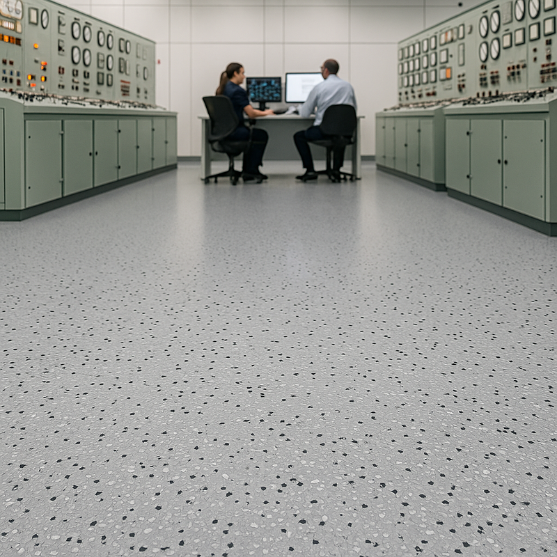 FloresistPro EC Conductive Vinyl Flooring Sheet – Silver Grey, 2mm thick, Homogeneous