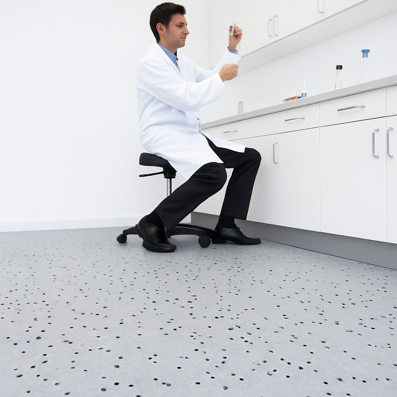 FloresistPro EC Conductive Vinyl Flooring Sheet – Silver Grey, 2mm thick, Homogeneous